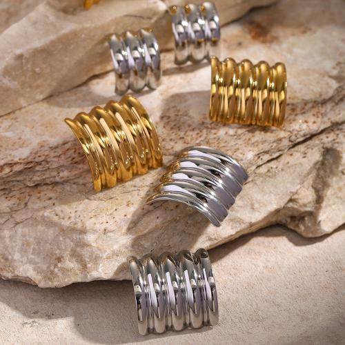 Roestvrij staal Stud Earrings, 304 roestvrij staal, mode sieraden & verschillende grootte voor keus & voor vrouw, meer kleuren voor de keuze, Verkocht door pair