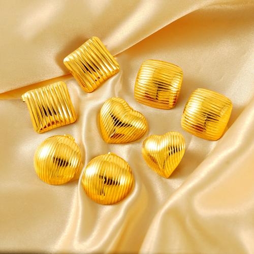 Stainless Steel Stud Earrings 304 Stainless Steel 18K gold plated fashion jewelry & for woman golden Sold By Pair