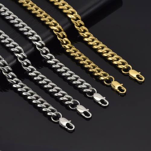 Stainless Steel Chain Ogrlica, 304 nehrđajućeg čelika, razlièite duljine za izbor & bez spolne razlike & različite veličine za izbor, više boja za izbor, Prodano By PC