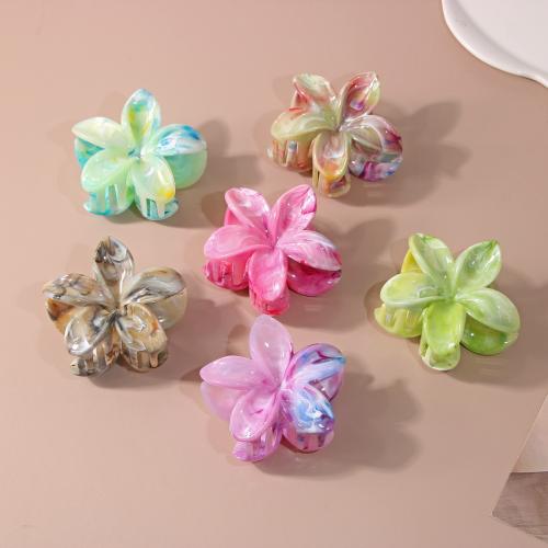 Haar Claw Clips, Plastic, Bloem, moffelen vernis, voor vrouw, meer kleuren voor de keuze, 80mm, Verkocht door PC