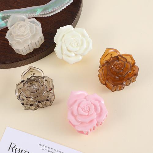 Hair Claw Clips Plastic Flower stoving varnish for woman Sold By PC