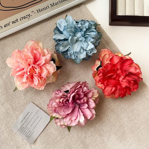 Hair Claw Clips Cloth with Plastic Flower handmade for woman Sold By PC