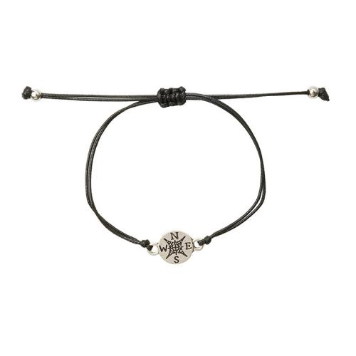 Moda crear pulseras de cordón de cera, aleación de zinc, con Cordón de cera, chapado, unisexo & diferentes estilos para la opción, plateado, longitud aproximado 16-30 cm, Vendido por UD