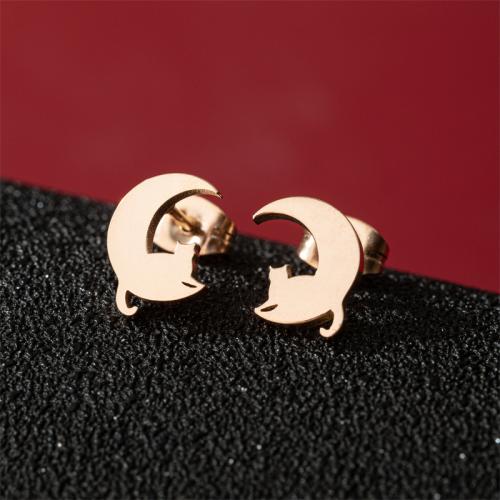 Roestvrij staal Stud Earrings, 304 roestvrij staal, mode sieraden & verschillende stijlen voor de keuze & voor vrouw, meer kleuren voor de keuze, Verkocht door pair