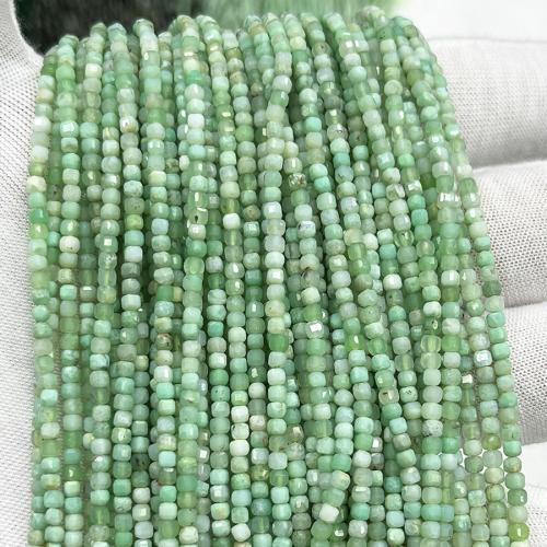 Grânulos de Jade, Austrália Jade, Quadrado, joias de moda & DIY & facetada, verde, 2.50mm, vendido para Aprox 38 cm Strand