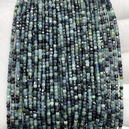 Natural Quartz Jewelry Beads Kyanite Square fashion jewelry & DIY & faceted mixed colors 2.50mm Sold Per Approx 38 cm Strand