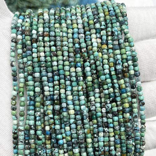 Tyrkysové korálky, Přírodní Turquoise, Náměstí, módní šperky & DIY & tváří, smíšené barvy, 2.50mm, Prodáno za Cca 38 cm Strand