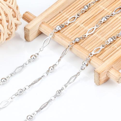 Stainless Steel Nekclace Chain, 304 roestvrij staal, DIY, Ca 5m/Bag, Verkocht door Bag