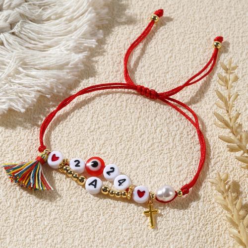 Evil Eye sieraden Armband, Hars, met Wax, Verstelbare & voor vrouw, meer kleuren voor de keuze, Verkocht door PC