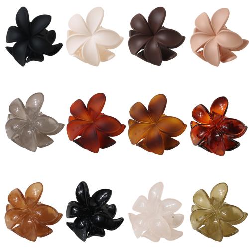 Haar Claw Clips, Plastic, Bloem, moffelen vernis, voor vrouw, meer kleuren voor de keuze, 70x50mm, Verkocht door PC