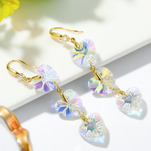 Pendientes de Cristal, con aleación de zinc, Joyería & diferentes estilos para la opción & para mujer, Vendido por Par