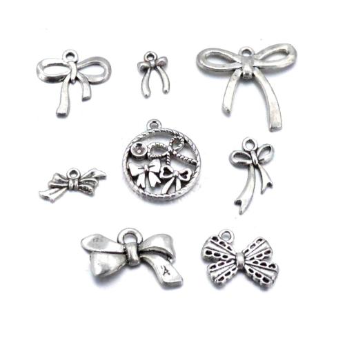 Zinc Alloy Bowknot Pendler, forgyldt, du kan DIY & forskellige stilarter for valg, oprindelige farve, 200pc'er/Lot, Solgt af Lot