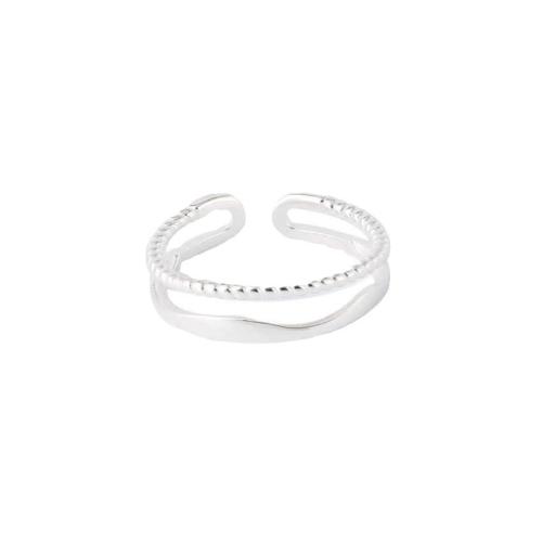 925er Sterling Silber Manschette Fingerring, Doppelschicht & für Frau & hohl, Größe:6-8, verkauft von PC