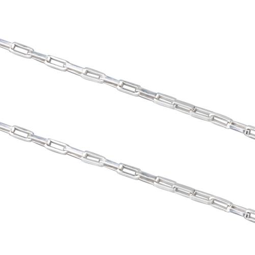 Sterling zilveren kettingen, 925 sterling zilver, DIY & uniseks & rechthoek keten, zilver, 1.30mm, Verkocht door m