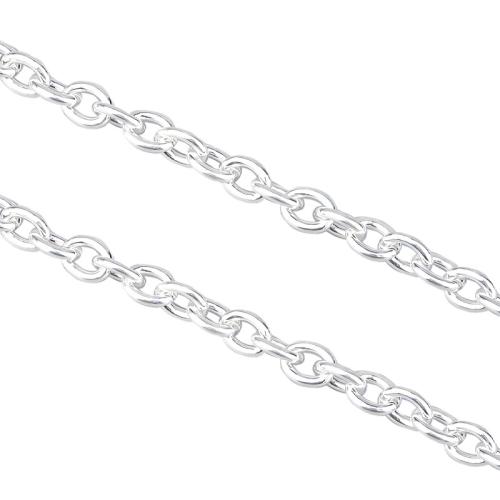 Sterling zilveren kettingen, 925 sterling zilver, DIY & uniseks, zilver, 4x5mm, Gat:Ca 3.3mm, Verkocht door m