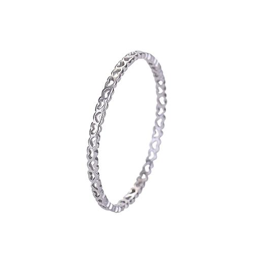 Argent sterling 925 bague, coeur, Plaqué de platine, normes différentes pour le choix & pour femme & creux, Taille:5-8, Vendu par PC