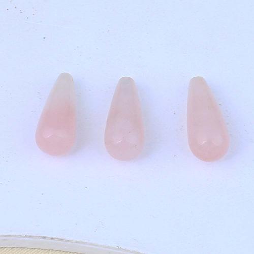 Rose Quartz Halvt hul perle, poleret, du kan DIY, lyserød, 10*25mm, Solgt af PC