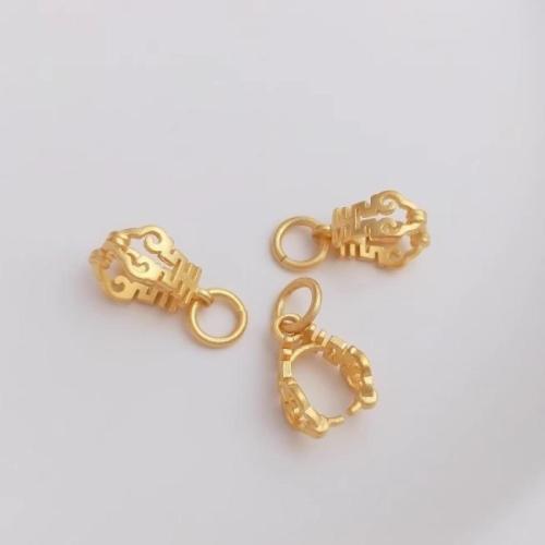 Messing sieraden Bails, hoge kwaliteit verguld en nooit vervagen, DIY, gouden, 12x5mm, Verkocht door PC