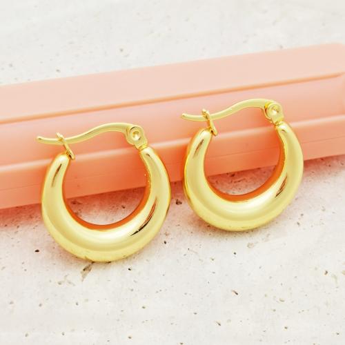 Mens acier inoxydable Hoop boucles d'oreilles, Acier inoxydable 304, bijoux de mode & normes différentes pour le choix & pour femme, doré, Vendu par paire