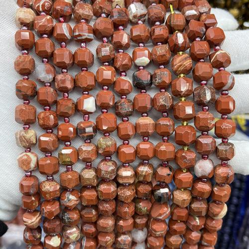 Dragi kamen perle Nakit, Red Jasper, Trg, modni nakit & možete DIY & faceted, crven, 8mm, Prodano Per Približno 38 cm Strand