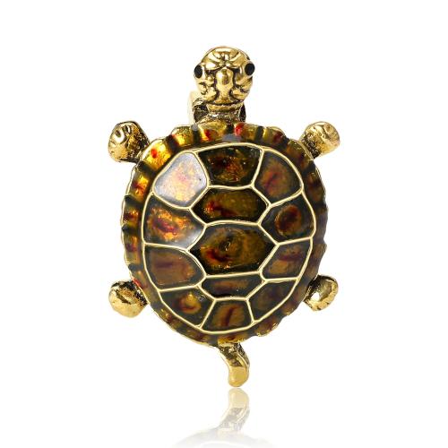 Broche émail, alliage de zinc, tortue, Placage, bijoux de mode & pour femme, plus de couleurs à choisir, protéger l'environnement, sans nickel, plomb et cadmium, 21x29mm, Vendu par PC