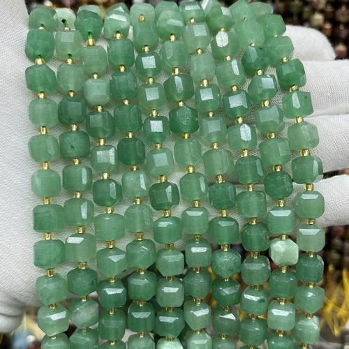 Aventurine χάντρες, Πράσινη Aventurine, Πλατεία, κοσμήματα μόδας & DIY & διαφορετικό μέγεθος για την επιλογή & πολύπλευρη, πράσινος, Sold Per Περίπου 38 cm Strand