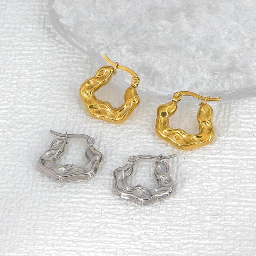 Stainless Steel Lever Terug Earring, 304 roestvrij staal, mode sieraden & voor vrouw, meer kleuren voor de keuze, 22x21mm, Verkocht door pair