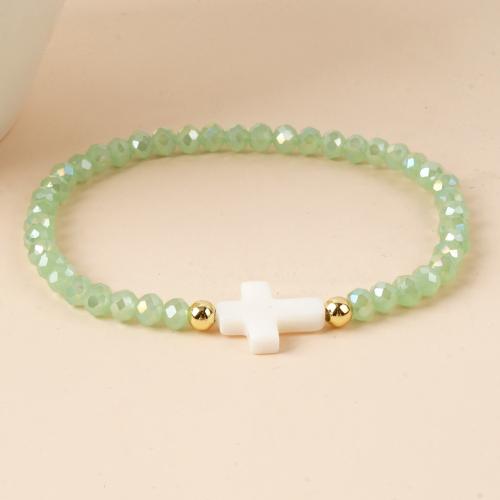 Glas Armband, met Schelp, gold plated, voor vrouw, meer kleuren voor de keuze, Verkocht door PC