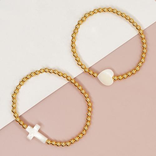 Zinc Alloy Armband, met Schelp, gold plated, verschillende stijlen voor de keuze & voor vrouw, meer kleuren voor de keuze, nikkel, lood en cadmium vrij, Verkocht door PC