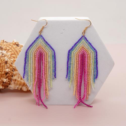 Glas Tassel Earring, voor vrouw, meer kleuren voor de keuze, nikkel, lood en cadmium vrij, Verkocht door pair