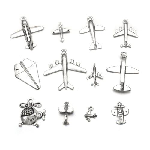 Køretøj Shaped Zinc Alloy Pendler, Airplane, forgyldt, du kan DIY & forskellige stilarter for valg, oprindelige farve, 100pc'er/Lot, Solgt af Lot