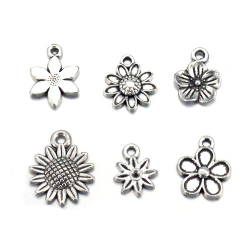 Zinc Alloy Flower Pendants petals plated DIY original color Sold By Lot