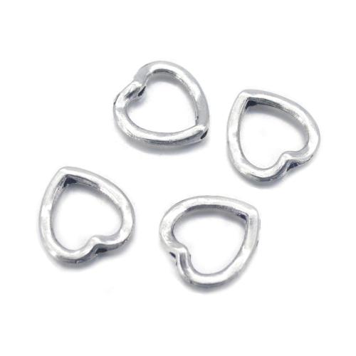 Zinklegering Heart Beads, Zinc Alloy, Hart, plated, DIY, oorspronkelijke kleur, 14x13x4mm, Gat:Ca 2mm, 100pC's/Lot, Verkocht door Lot