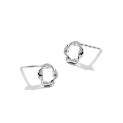 925 Sterling Silver Stud Earrings & for woman silver color Sold By Pair