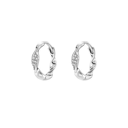 Kubinių Zirconia Mikro Pave sidabro auskarai, 925 Sterling Silver, mikro nutiesti kubinių Zirconia & moters, daugiau spalvų pasirinkimas, 10mm, Skylė:Apytiksliai 1mm, Pardavė Pora