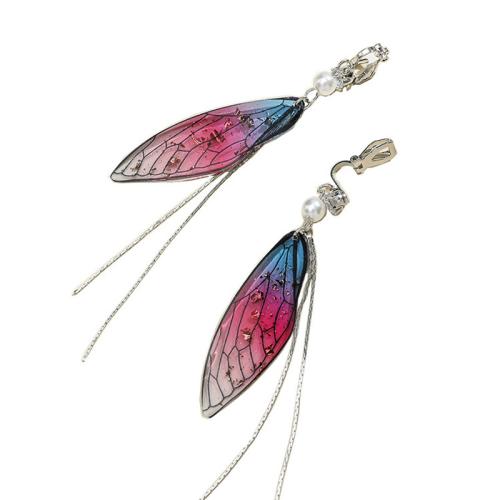 Pendientes de Aleación de Zinc, con resina & Perlas plásticas, engomada de gota, para mujer, más colores para la opción, Vendido por Par