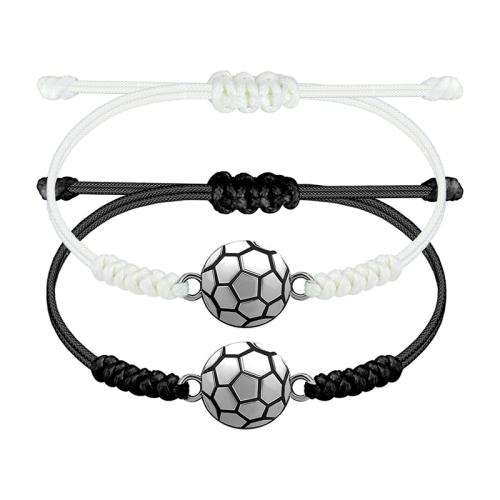 Fashion Opret Wax Cord Armbånd, Zinc Alloy, med Voks, håndlavet, Unisex & forskellige design til valg, hvid og sort, Længde 16 cm, Solgt af sæt