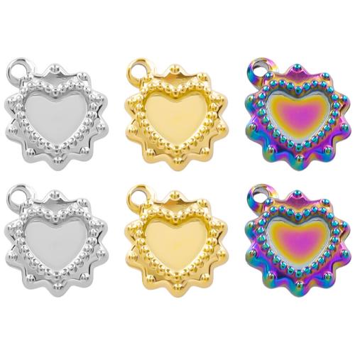 Stainless Steel Pendant Setting 304 Stainless Steel Heart Vacuum Ion Plating fashion jewelry & DIY Sold By PC