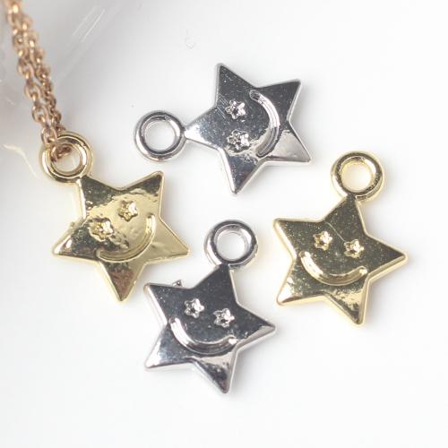 Colgante estrella de la aleación del cinc, aleación de zinc, chapado, Joyería & Bricolaje, más colores para la opción, libre de níquel, plomo & cadmio, 8x11mm, aproximado 100PCs/Bolsa, Vendido por Bolsa