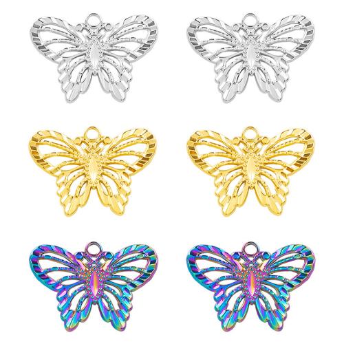 Stainless Steel Animal Pendants 304 Stainless Steel Butterfly Vacuum Ion Plating fashion jewelry & DIY & hollow Sold By PC