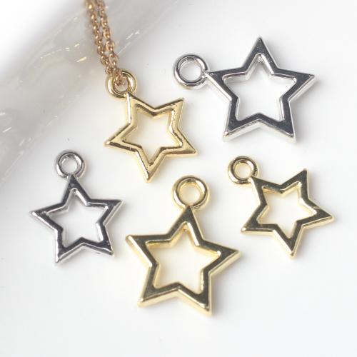 Zink Alloy Star Pendant, plated, mode smycken & DIY & ihålig, fler färger för val, nickel, bly och kadmium gratis, Ca 100PC/Bag, Säljs av Bag