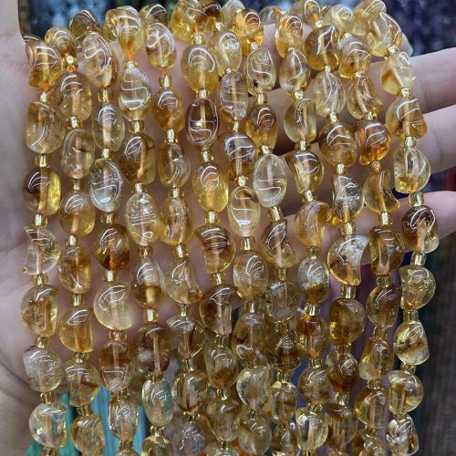 Coirníní Citrine Nádúrtha, Gealach, jewelry faisin & DIY, buí, Length about 8-10mm, Díolta Per Thart 38 cm Snáithe