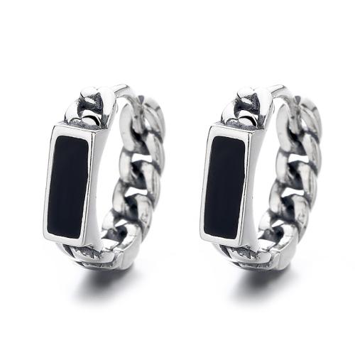 925 sterling zilver Huggie Hoop Earring, Vintage & voor vrouw & glazuur, 10mm, Verkocht door pair