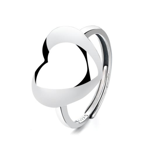 Argent sterling 925 Cuff Bague, coeur, Vintage & pour femme, Taille:6-8, Vendu par PC