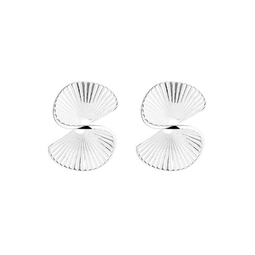 925 sterling silver Stud Earring, Geometriskt mönster, Koreanska stil & för kvinna, 13mm, Säljs av Par