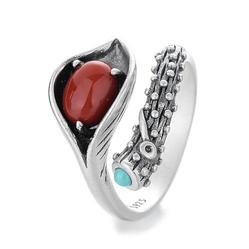 925 sterline d'argento Anelli Cuff, with Yunnan Red Agate, Vintage & per la donna, nessuno, Misura:6-9, Venduto da PC