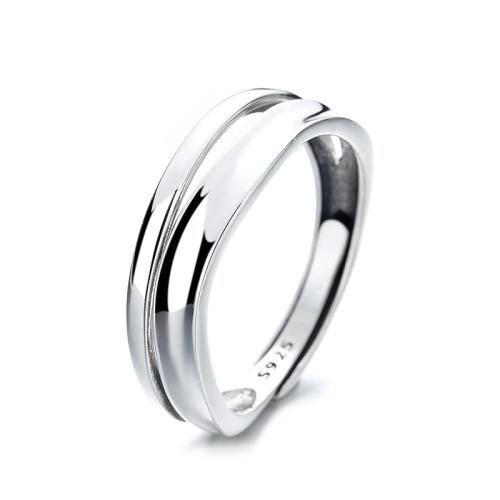 925 sterling zilver Manchet Finger Ring, voor vrouw & hol, 7mm, Maat:6-9, Verkocht door PC