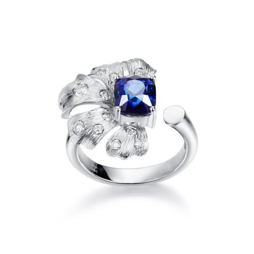 Bague en alliage de zinc, bijoux de mode & pavé de micro zircon & pour femme, argent, Taille:7, Vendu par PC