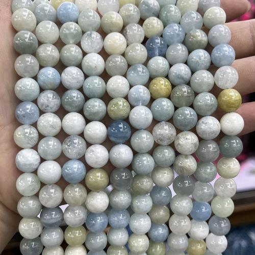 Gemstone šperky Korálky, Akvamarín, Kolo, módní šperky & DIY & různé velikosti pro výběr, smíšené barvy, Prodáno za Cca 38 cm Strand