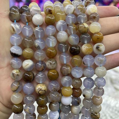 Φυσικά Χάντρες Purple Agate, Γύρος, κοσμήματα μόδας & DIY & διαφορετικό μέγεθος για την επιλογή, μικτά χρώματα, Sold Per Περίπου 38 cm Strand